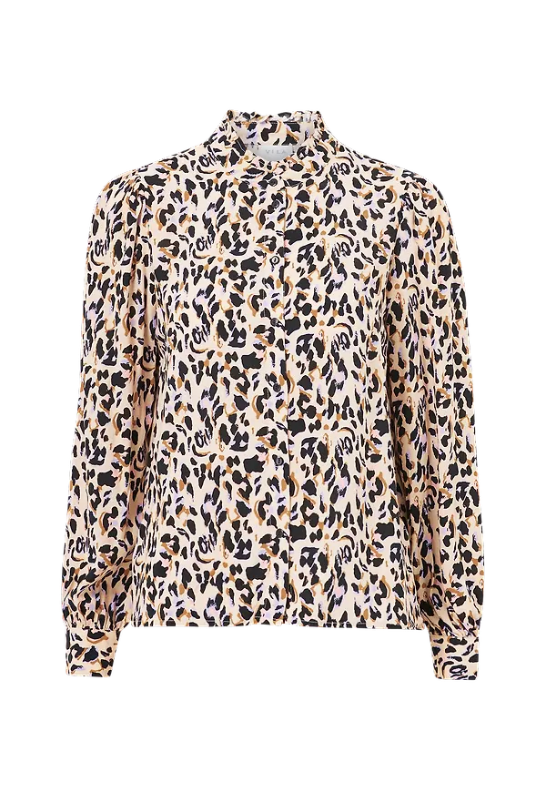 Vila - Blus viLana L/S Shirt - Beige