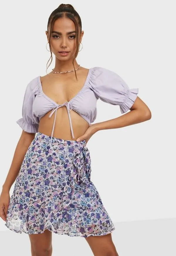 Jacqueline de Yong Jdyalice Mw Wrap Skirt Wvn Minikjolar Cloud Dancer Flowers