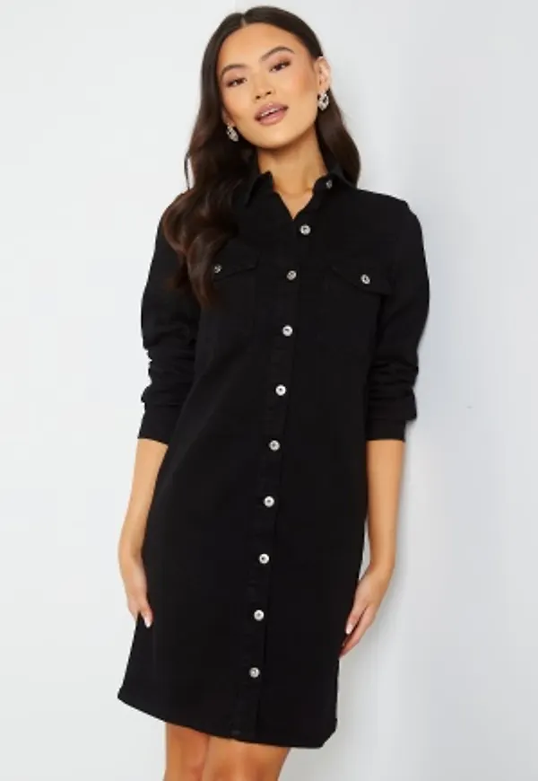 Pieces Perry L/S Denim Dress Black Denim L