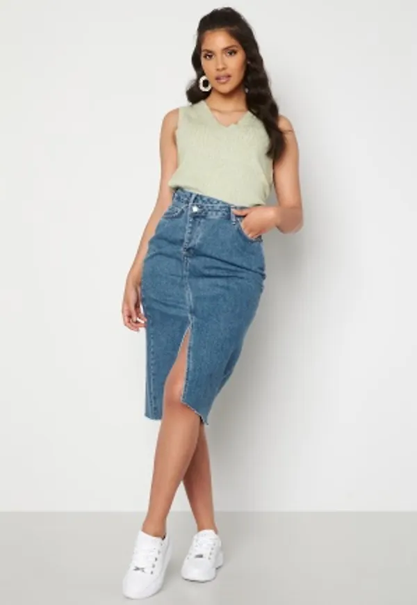 Trendyol Denim Midi Skirt Blue 38