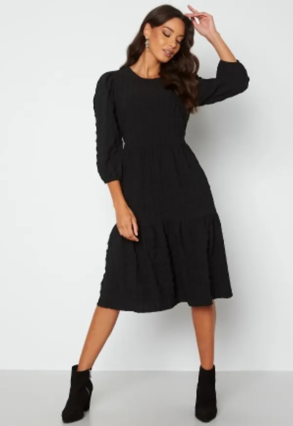 Happy Holly Fredrika flounce dress Black 44/46