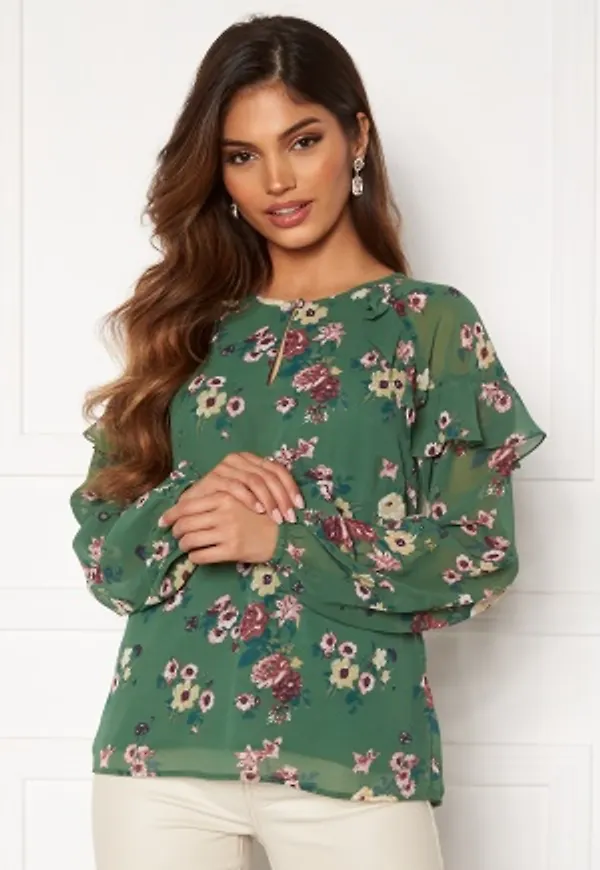Happy Holly Becky blouse Green / Patterned 32/34