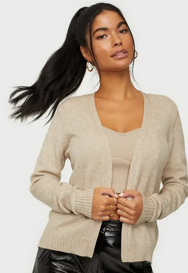 Vila Viril Short L/S Knit Cardigan-Noos Cardigans Natural Melange