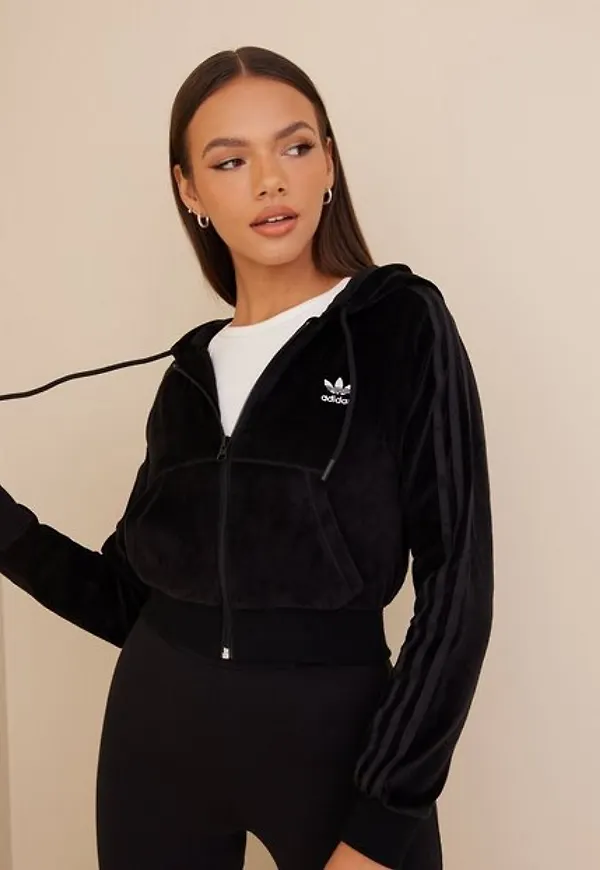 Adidas Originals Crop Fz Hood Cardigans Black