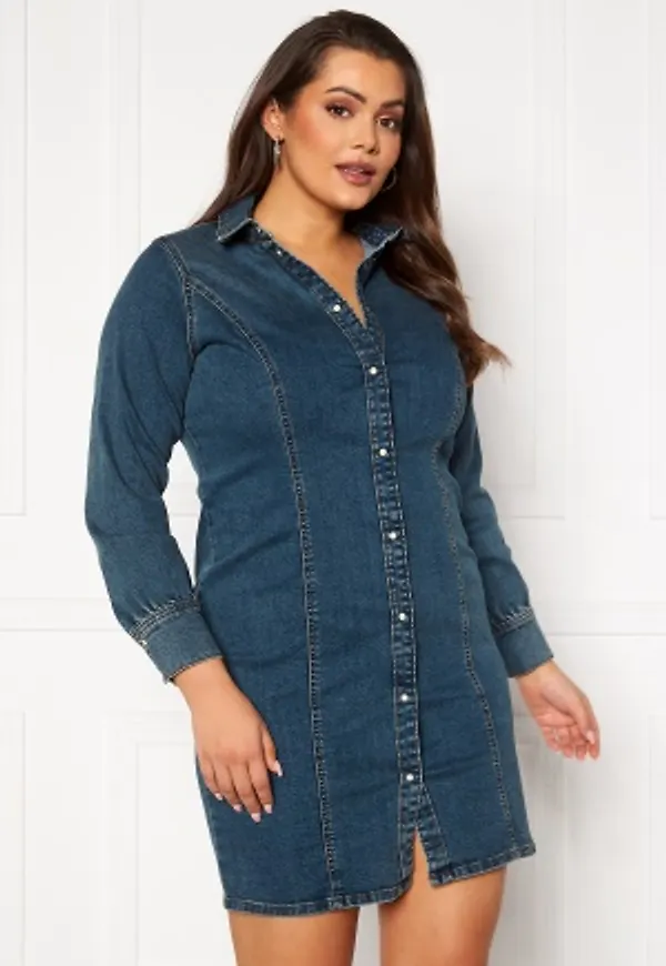 Vero Moda Curve Polena LS Denim Dress Medium blue denim 48