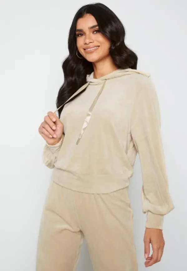 ONLY Laya L/S Hood Velvet Cement XL