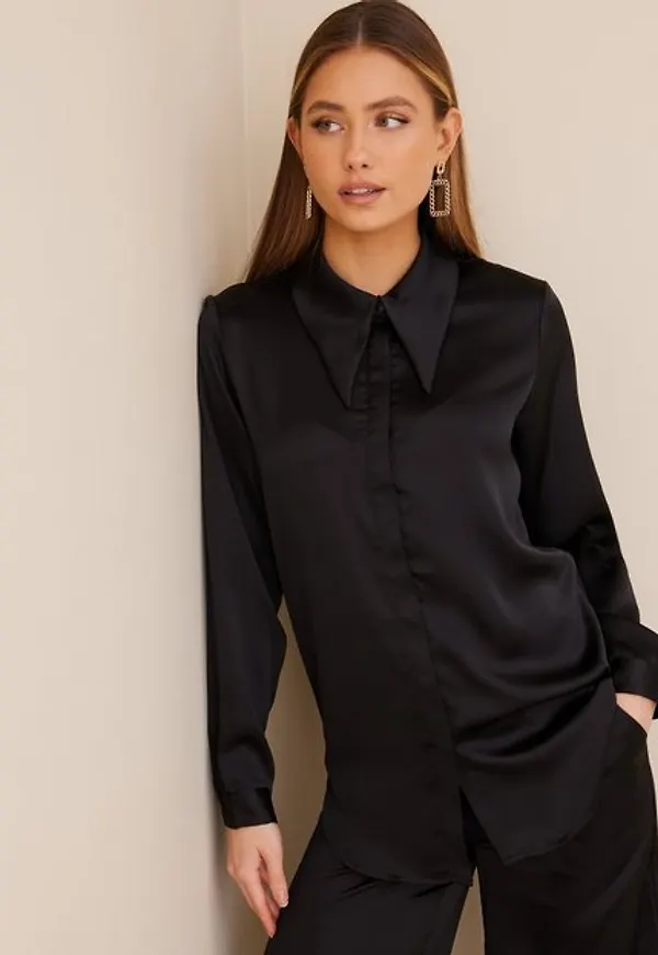 Object Collectors Item Objsateen L/S Shirt a Fair Skjortor Black