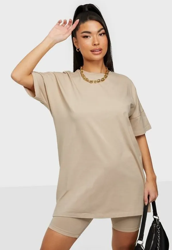 NLY Trend Jersey Shorts Set Playsuits Beige