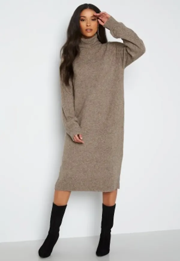 Pieces Funa LS Turtleneck Knit Dress Falcon L
