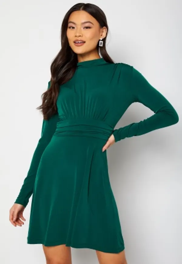 BUBBLEROOM Norah Jersey Skater Dress Dark green S