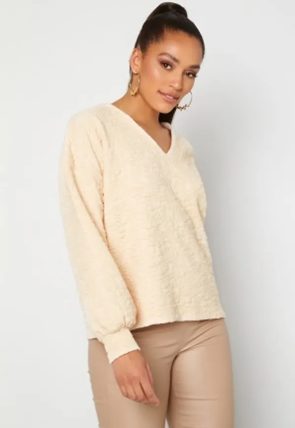 SELECTED FEMME Gina LS V-Neck Sweat Sandshell XS