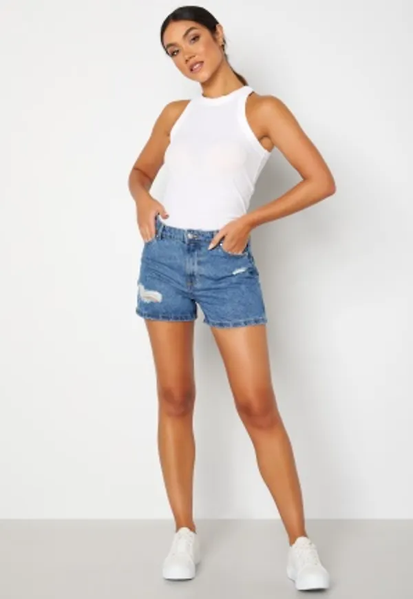 ONLY Jagger Life HW Mom Shorts Medium Blue Denim De XS
