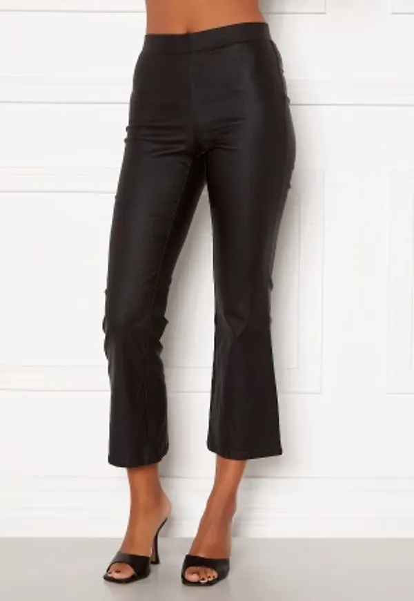 VILA Commit Coated HWSL Cropped Pants Black S