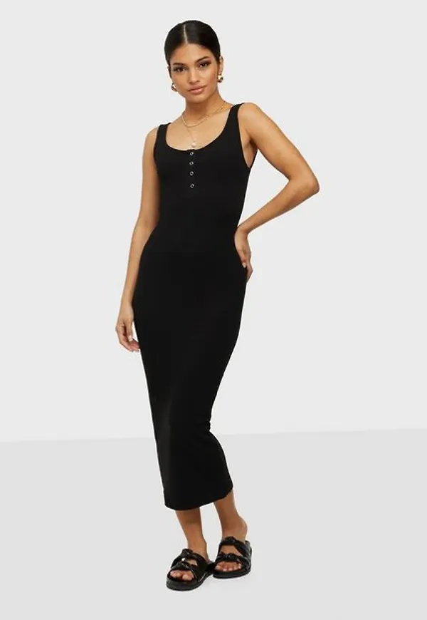 Pieces Pckitte Tank Midi Dress Noos Bc Fodralklänningar Black