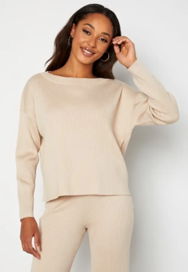 BUBBLEROOM Marah knitted sweater Light beige L