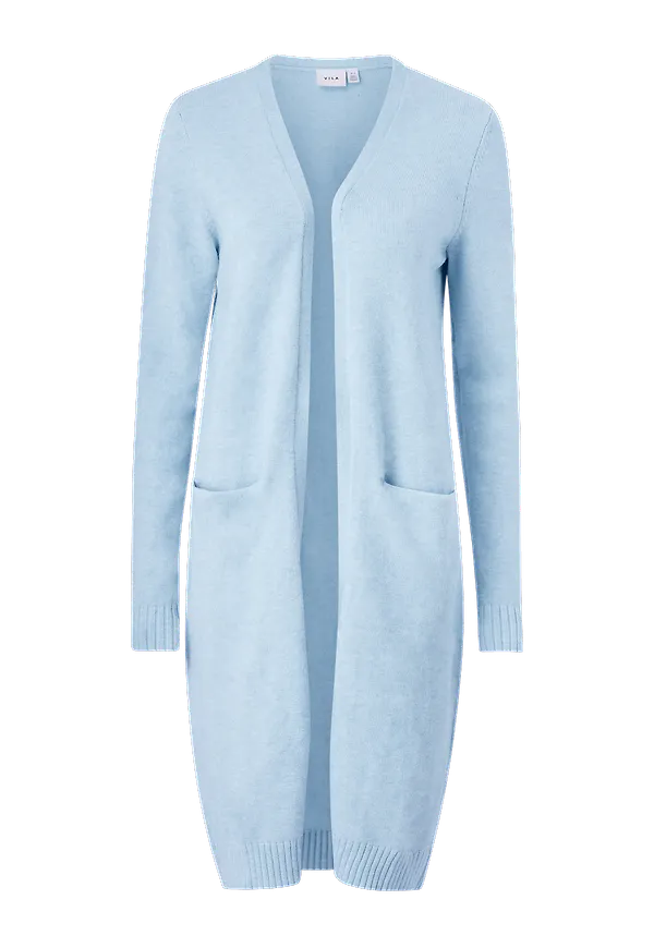 Vila - Cardigan viRil L/S Long Knit - Blå