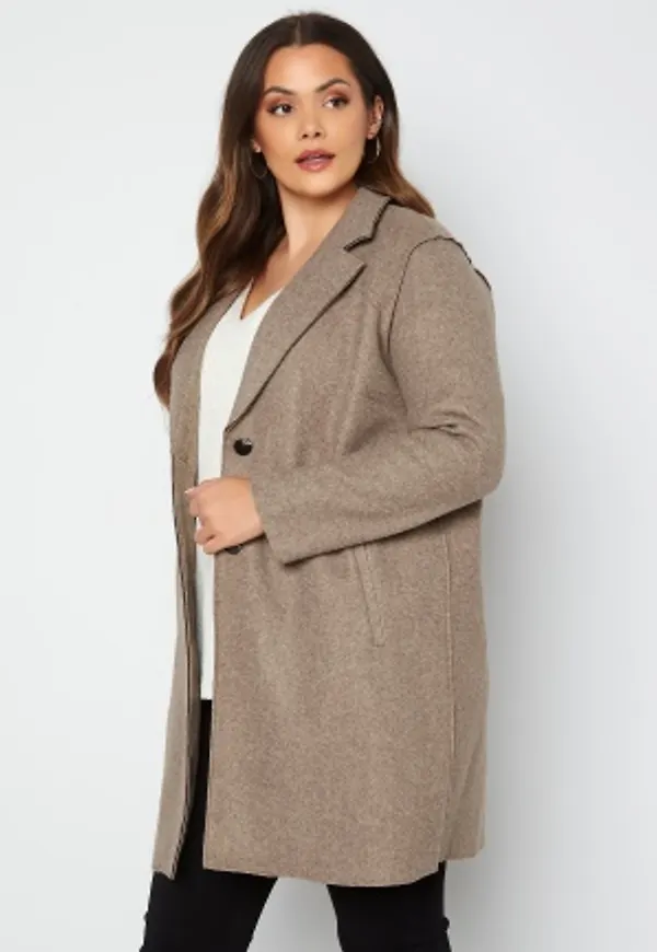 Only Carmakoma Carrie Bonded Coat Caribou Melange 50/52 (L)