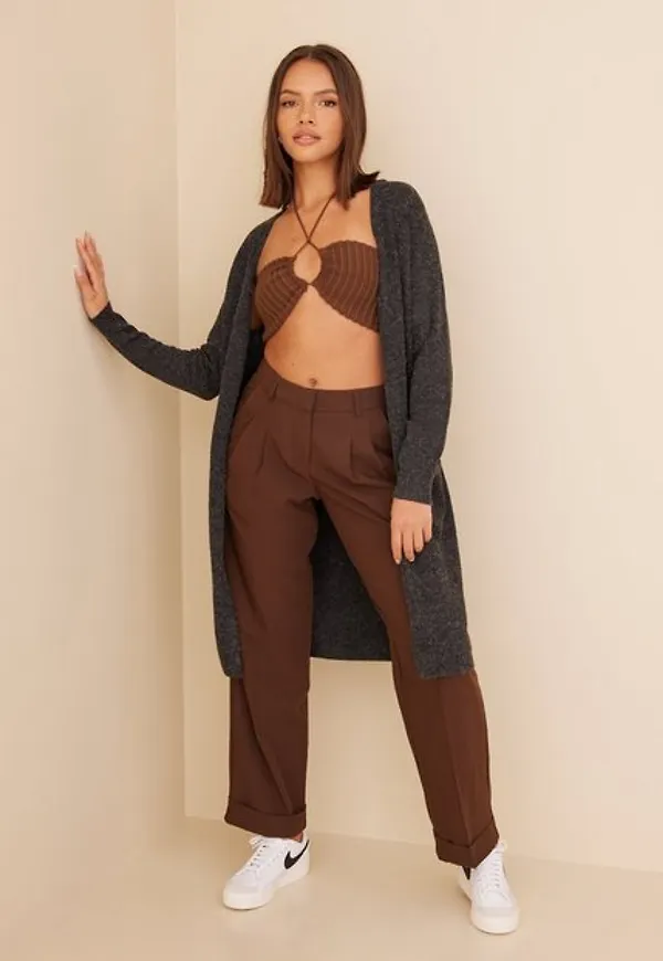 Vero Moda Vmdoffy Ls Long Open Cardigan Ga No Stickade tröjor Svart