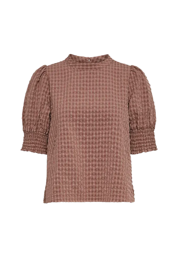 Vero Moda - Blus vmMadison 2/4 O-neck Puff Top - Brun