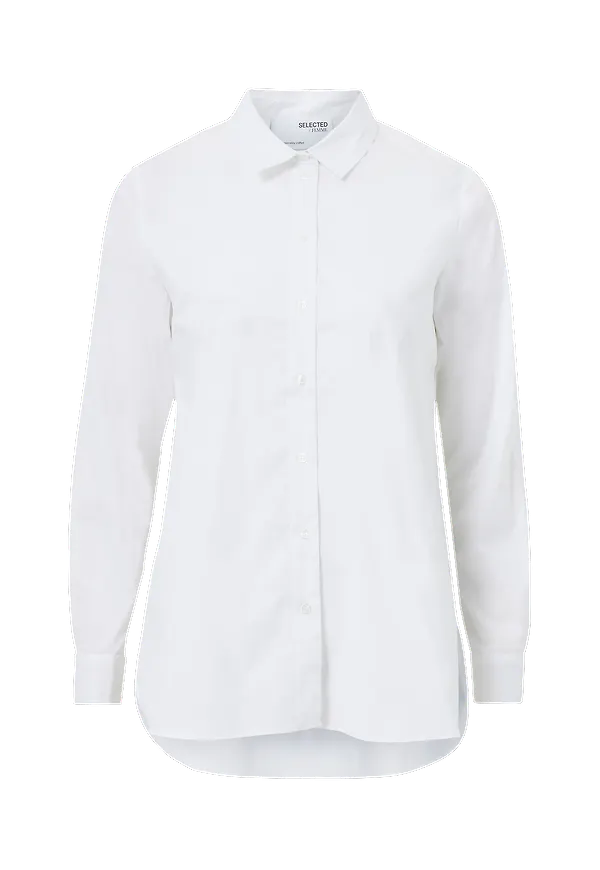 Selected FEMME - Skjorta slfOri LS Side Zip Shirt - Vit