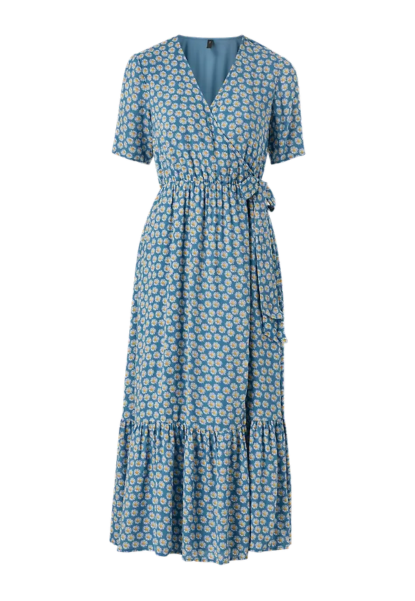 Y.A.S - Maxiklänning yasDaisy SS Long Dress - Blå