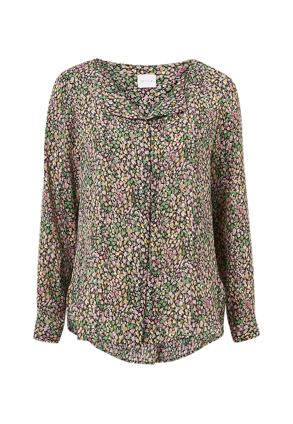Vila - Blus viLucy L/S Shirt - Svart