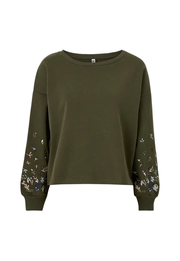 JDY - Sweatshirt jdyPoppy Life L/S Emb Sweat - Grön