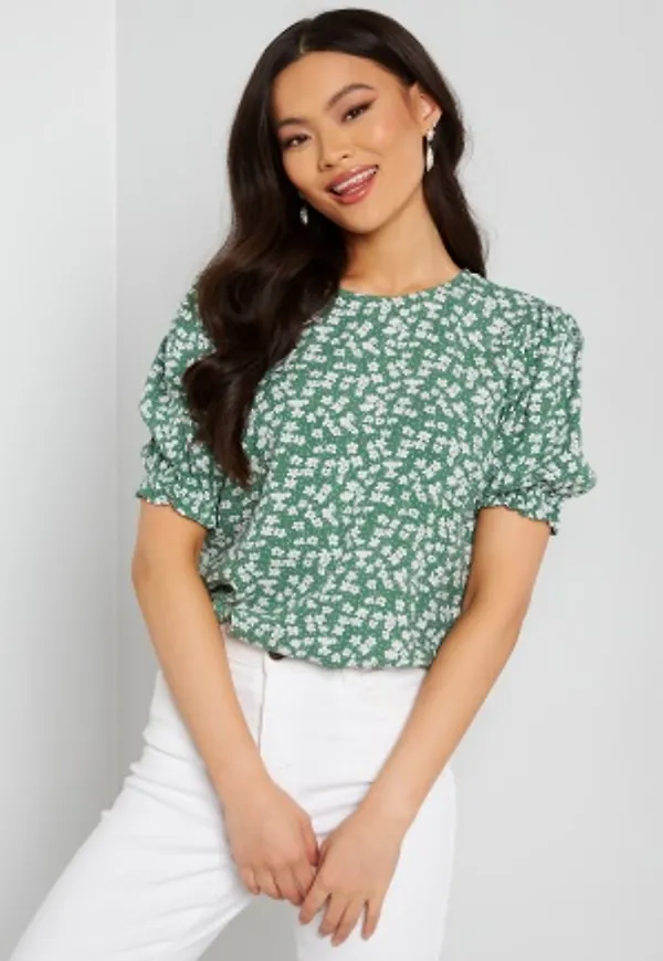 Happy Holly Tris puff blouse Green / Patterned 32/34