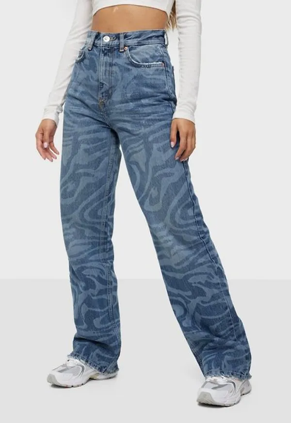Gina Tricot Swirl laser print jeans Straight