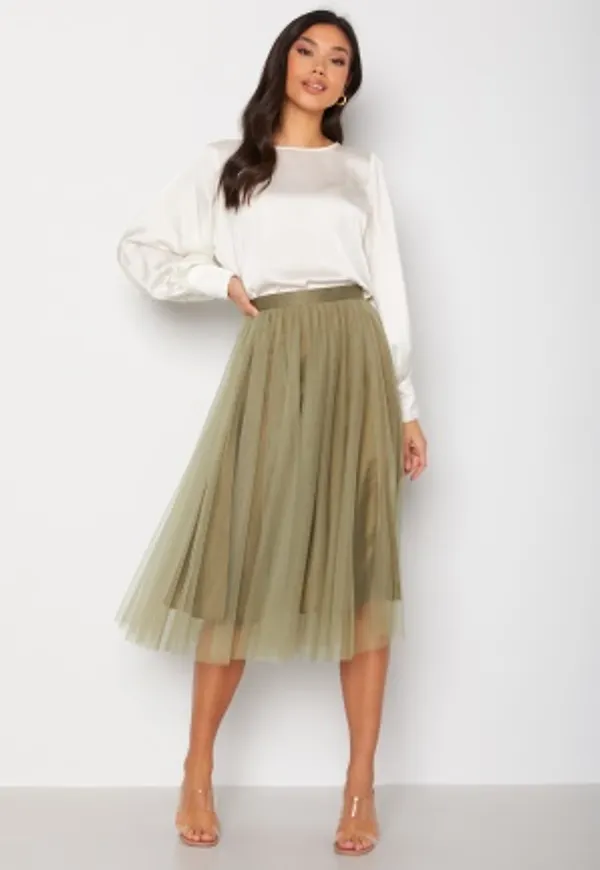 Ida Sjöstedt Flawless Skirt Soft Tulle Light Olive 38