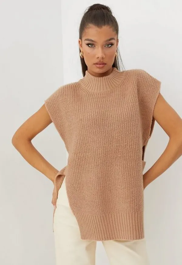 Gina Tricot Novali Knitted Vest Stickade västar Nougat