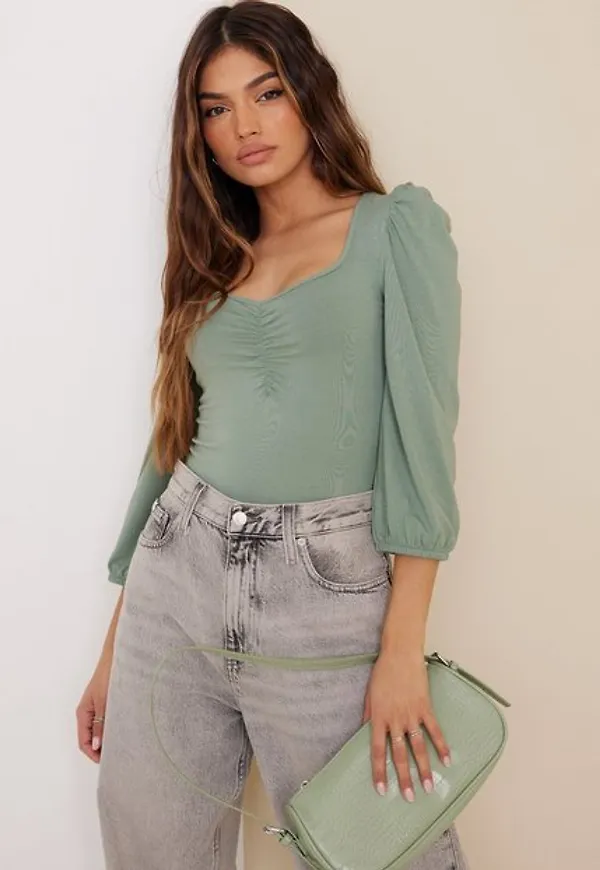 Only Onlmeya 3/4 Top Solid Jrs Vardagsblusar Chinois Green