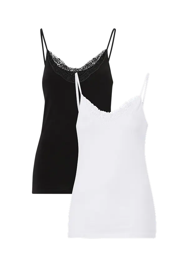 Vero Moda - Linne vmInge Lace Singlet 2-Pack - Svart