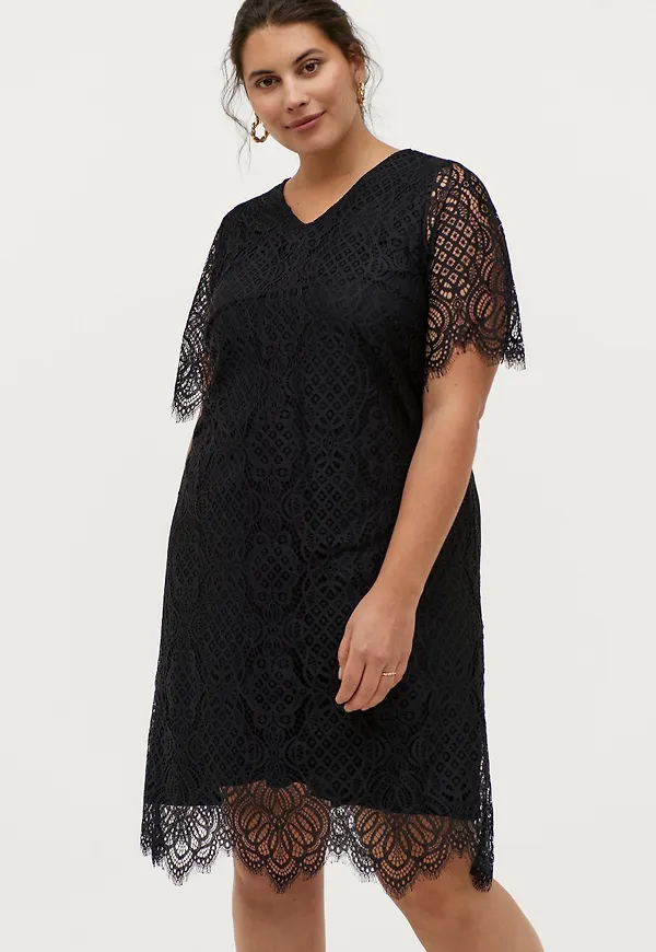 Zizzi - Spetsklänning mdIndy 1/2 Knee Dress - Svart
