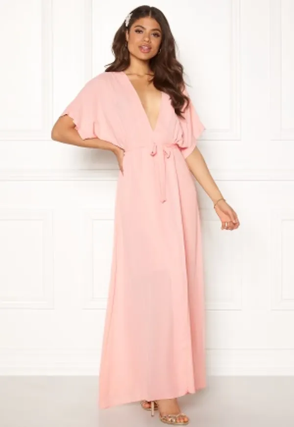 John Zack Kimono Wrap Maxi Dress Rose Pink L (UK14)