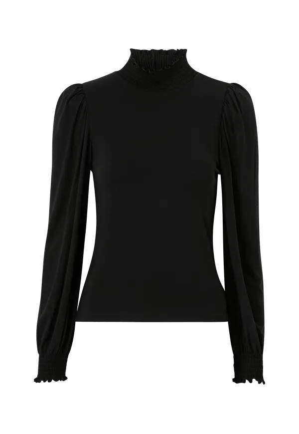 Only - Topp onlElva L/S Smock Top - Svart