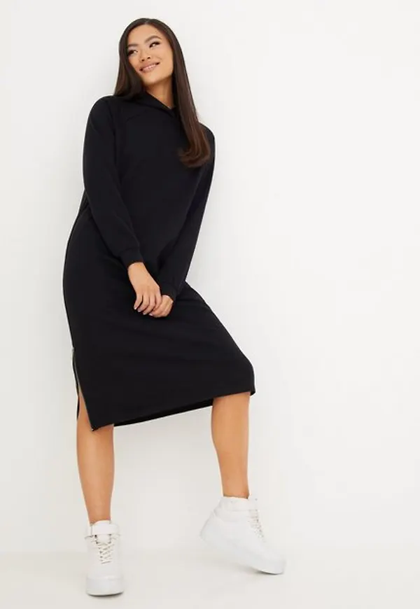 Noisy May Nmhelene L/S Sweat Dress Bg Noos Loose fit dresses Black