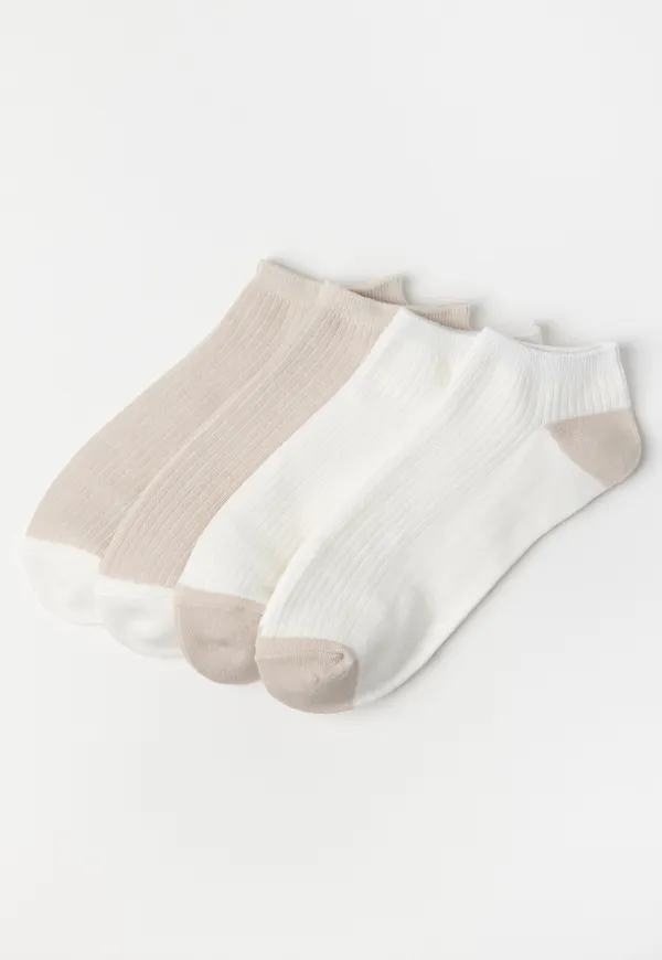 4-pack ribbade ankelstrumpor