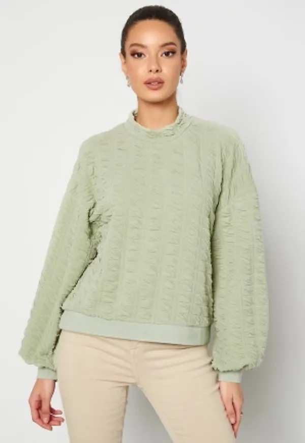 Pieces Retti Sweat Top Desert Sage M