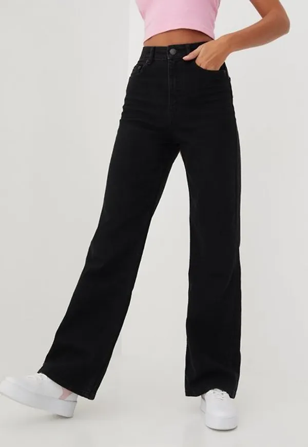 Only Onlcamille Ex Hw Wide Dnm Noos Wide leg jeans Black Denim Nas259