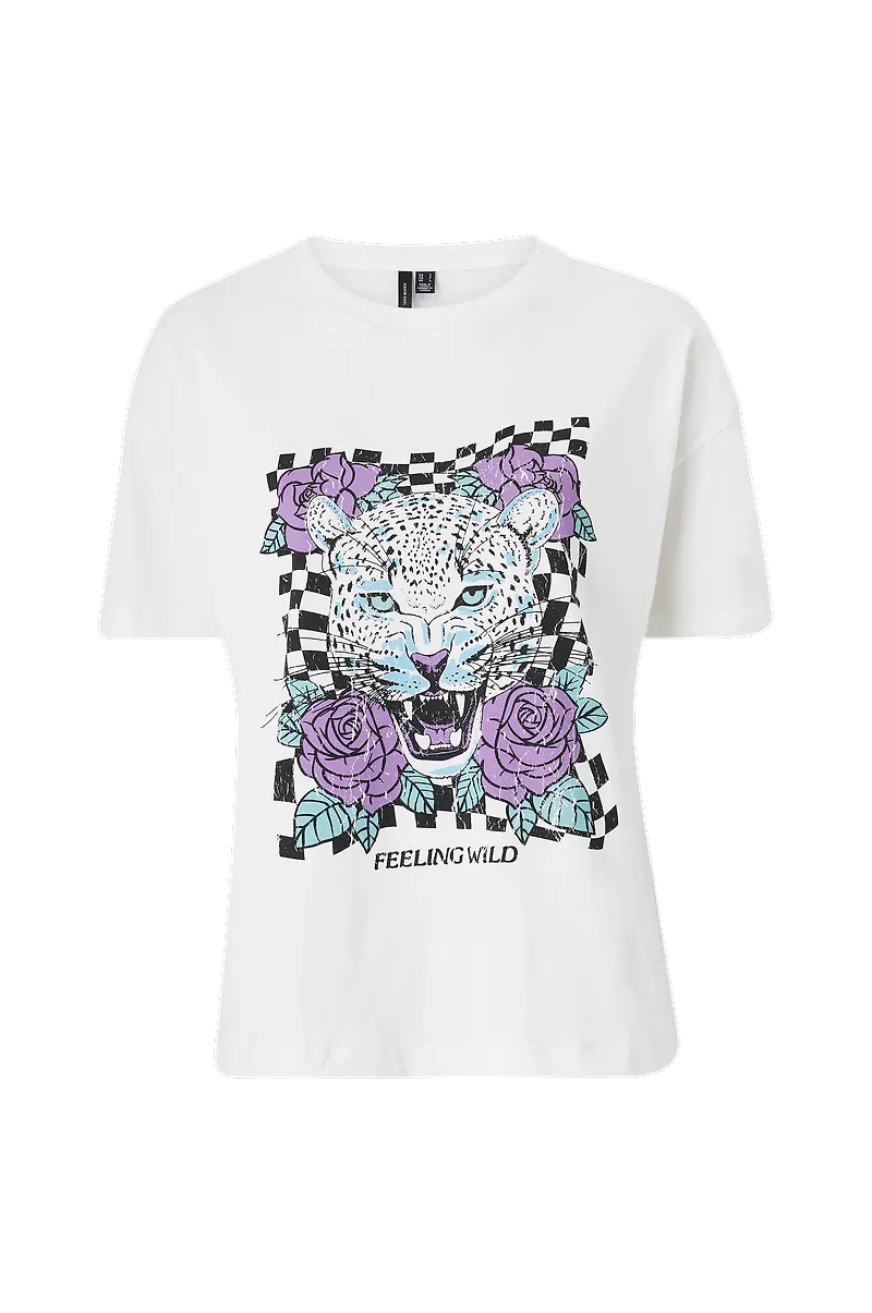 Vero Moda - Topp vmForever Loose Print T-shirt Exp - Vit