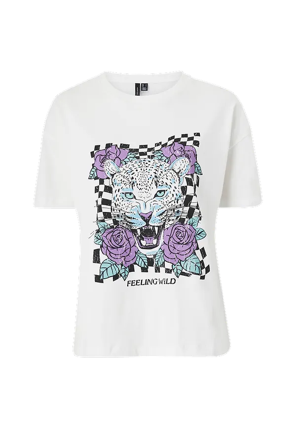 Vero Moda - Topp vmForever Loose Print T-shirt Exp - Vit