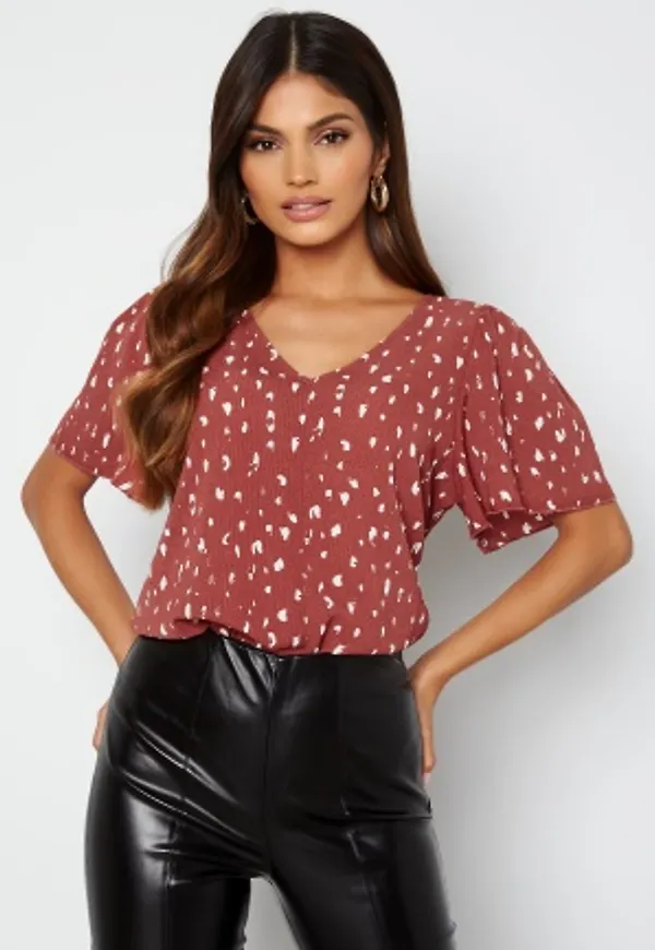 ONLY Nova Lux S/S Frida Top Apple Butter AOP Blu XS