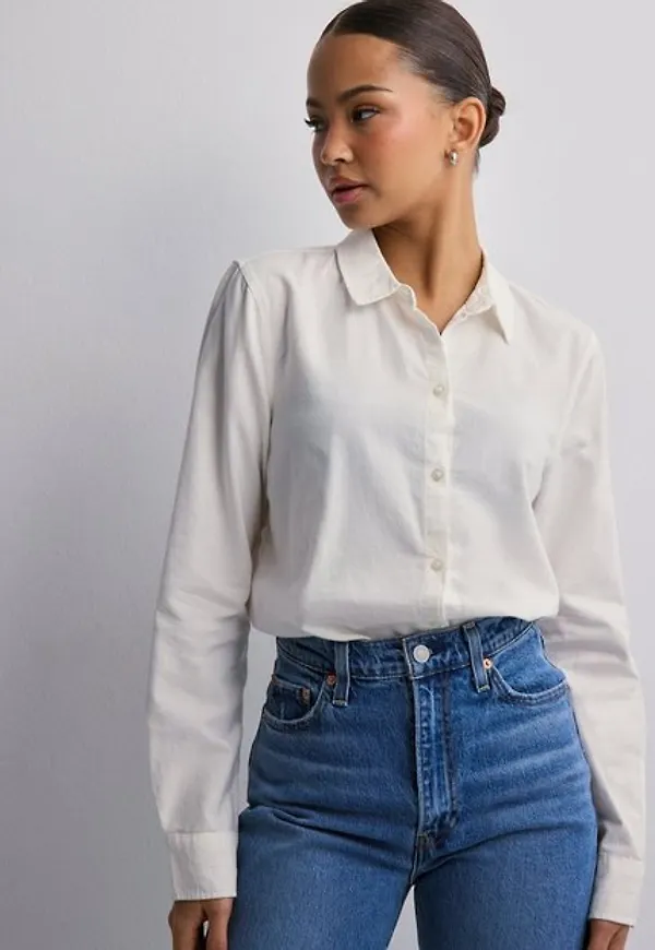 Pieces Pcirena Ls Oxford Shirt Noos Bc Skjortor Vit