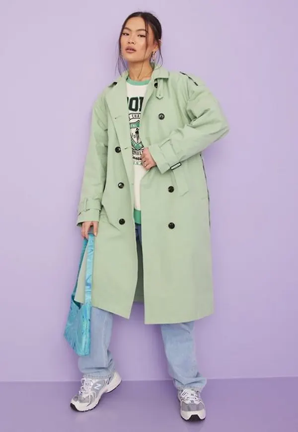 JJXX Jxchoice Trenchcoat Sn Kappor Smoke Green