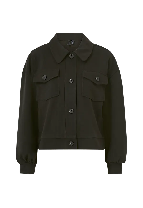 Vero Moda - Skjortjacka vmAsha L/S Overshirt Jacket - Svart