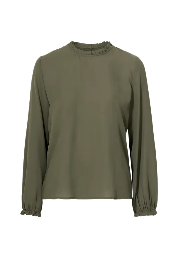 JDY - Blus jdyTheo L/S Top Wvn - Grön