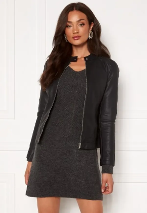 JDY Stormy Faux Leather Jacket Black 40