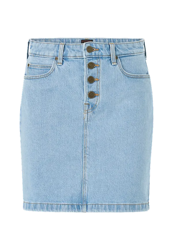 Lee - Jeanskjol Button Fly A Line Skirt - Blå
