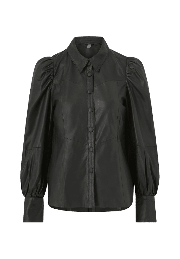 Culture - Skjorta cuAlina Leather Blouse - Svart